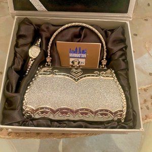 NEW Limited Edition Manhattan by CROTON Rhinestone Bling Watch & Purse Set $299